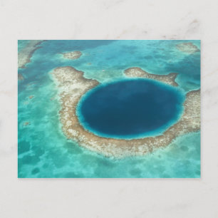 Luftansicht von Blue Hole, Segelboot verankert Postkarte