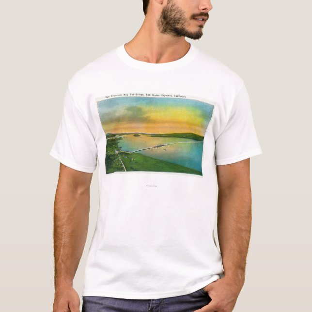 Luftaufnahme der Bucht-Brücke zu Hayward, CA T-Shirt (Vorderseite)