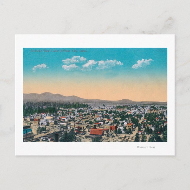 Luftaufnahme der CityCoeur d'Alene, ID Postkarte (Vorderseite)