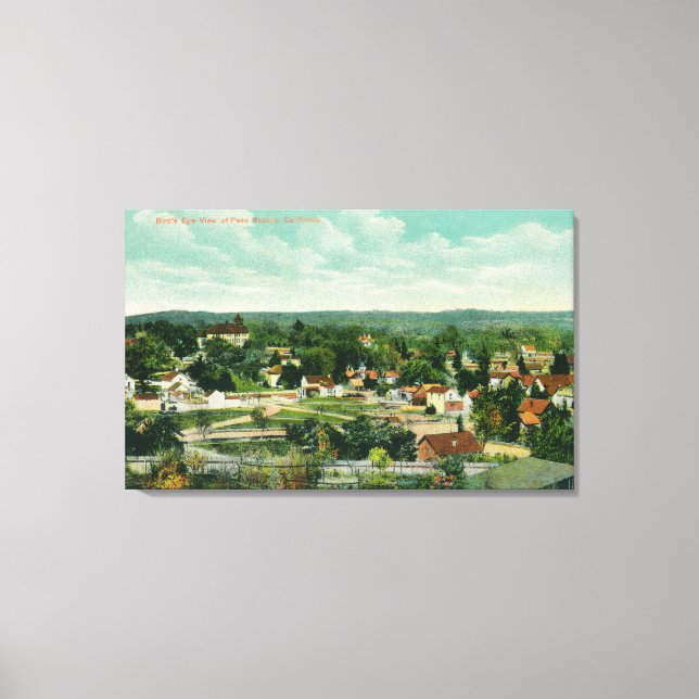 Luftaufnahme der CityPaso Robles, CA Leinwanddruck (Vorderseite)