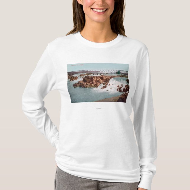 Luftaufnahme der Fälle und der Brücke T-Shirt (Vorderseite)