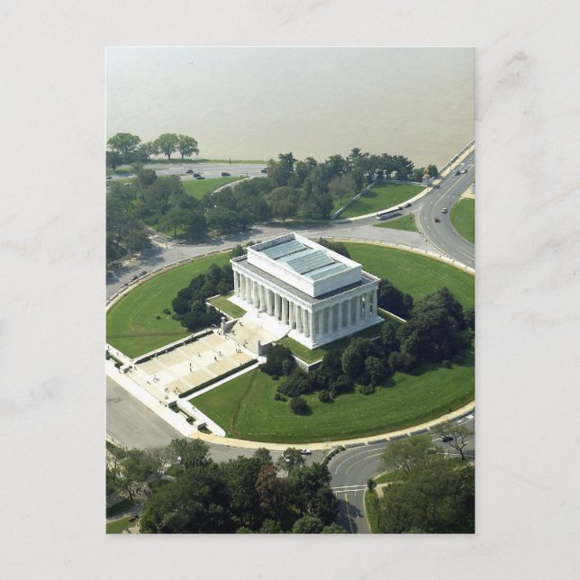 Luftaufnahme der Gedenkstätte von Lincoln Postkarte (Vorderseite)