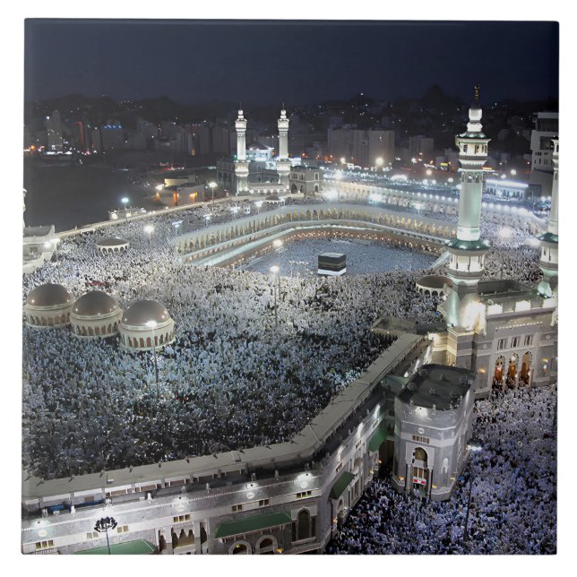 Luftaufnahme der Hajj-Pilger in der Kaaba, Mekka Fliese (Vorderseite)
