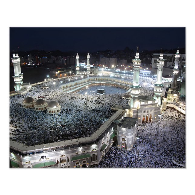 Luftaufnahme der Hajj-Pilger in der Kaaba, Mekka Fotodruck (Vorne)