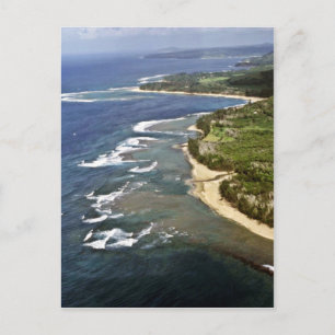 Luftaufnahme der Hanalei Shore - Kauai Postkarte