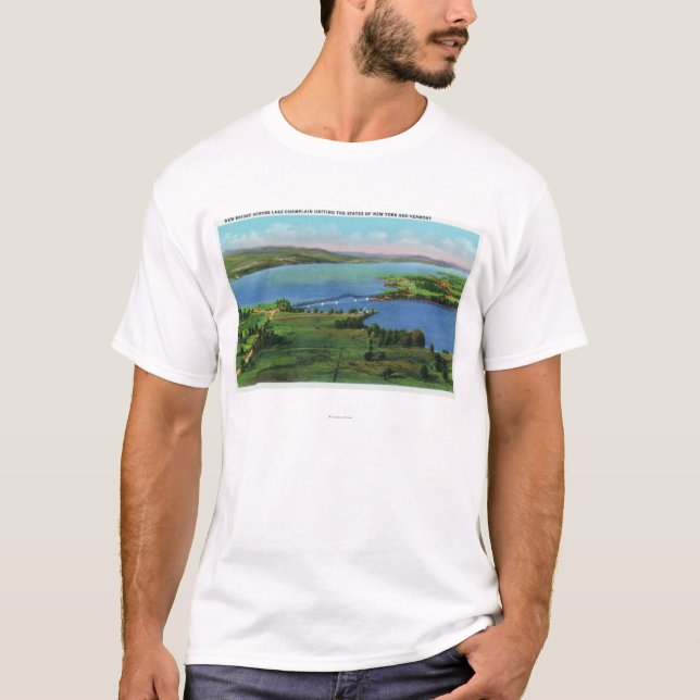 Luftaufnahme der neuen Brücke NY und VT T-Shirt (Vorderseite)