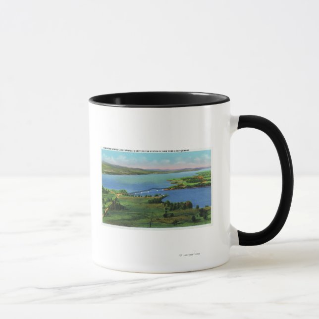 Luftaufnahme der neuen Brücke zwischen NY und VT Tasse (Rechts)