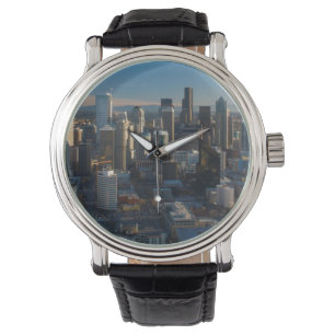 Luftaufnahme der Seattle-Stadt-Skyline Armbanduhr