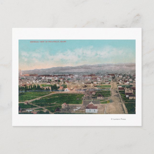 Luftaufnahme der Stadt Pocatello, ID Postkarte (Vorderseite)