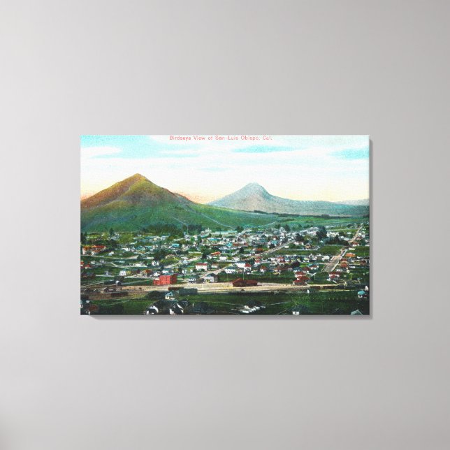 Luftaufnahme der Stadt San Luis Obispo, CA Leinwanddruck (Vorderseite)