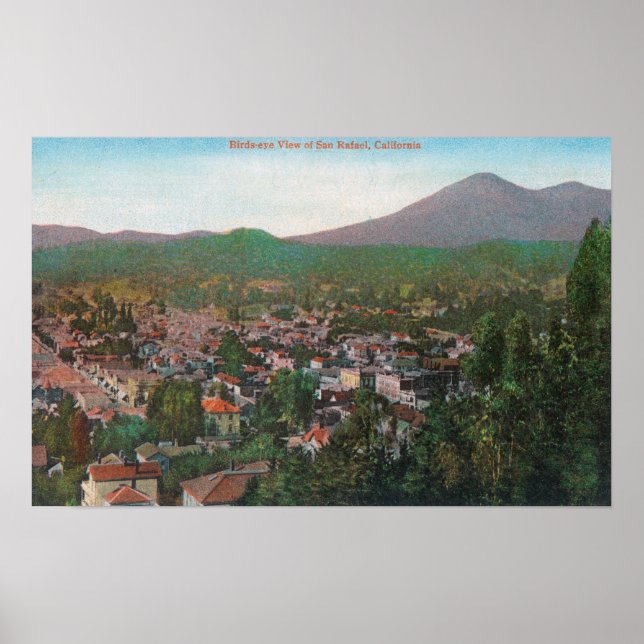 Luftaufnahme der Stadt San Rafael, CA Poster (Vorne)