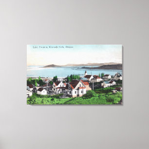 Luftaufnahme der Stadt und des Sees Ewauna Leinwanddruck