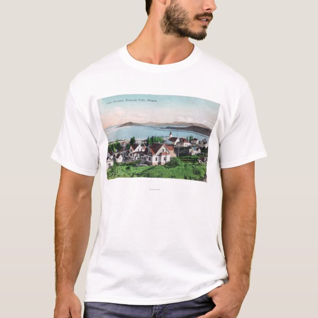 Luftaufnahme der Stadt und des Sees Ewauna T-Shirt (Vorderseite)