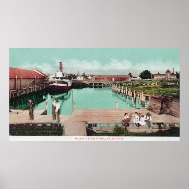 Luftaufnahme der WharfPetaluma, CA Poster (Vorne)