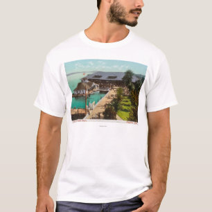 Luftaufnahme des Boots-Hauses, See, Leshi Park T-Shirt
