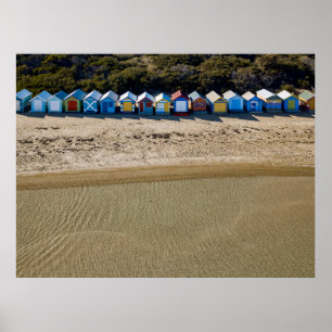 Luftaufnahme des Brighton-Strandes in Melbourne Poster