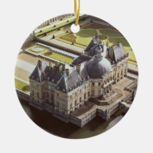 Luftaufnahme des Chateaus, konzipiert für Nichola Keramik Ornament