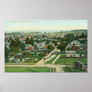 Luftaufnahme des CitySanta Cruz, CA Poster