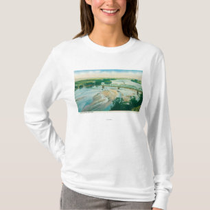 Luftaufnahme des Flusses und der Brücke T-Shirt
