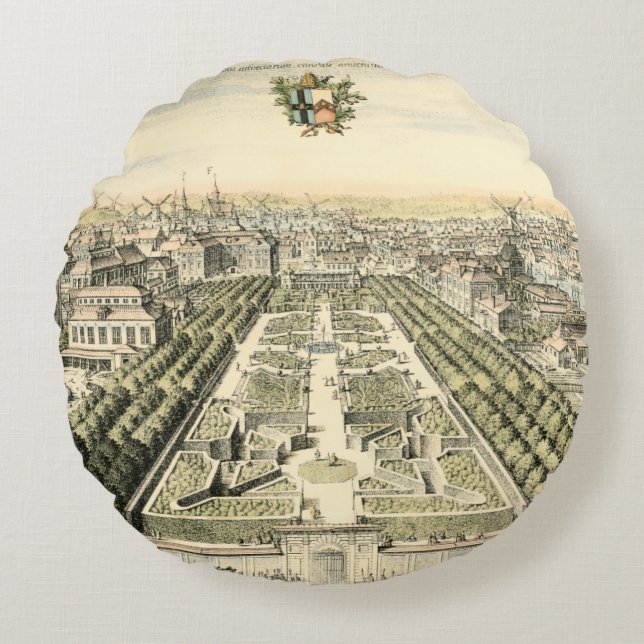 Luftaufnahme des Formal Garden von Eric Dahlbergh Rundes Kissen (Vorderseite)