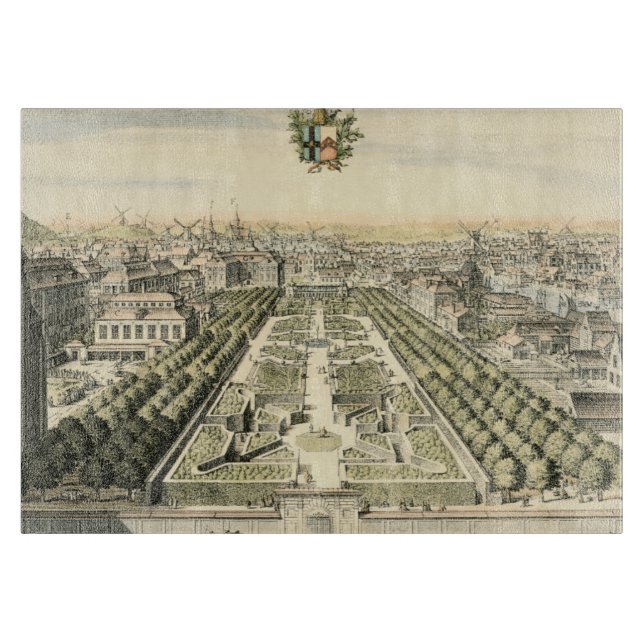 Luftaufnahme des Formal Garden von Eric Dahlbergh Schneidebrett (Vorderseite)