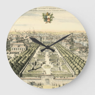 Luftaufnahme des formalen Gartens durch Eric Große Wanduhr