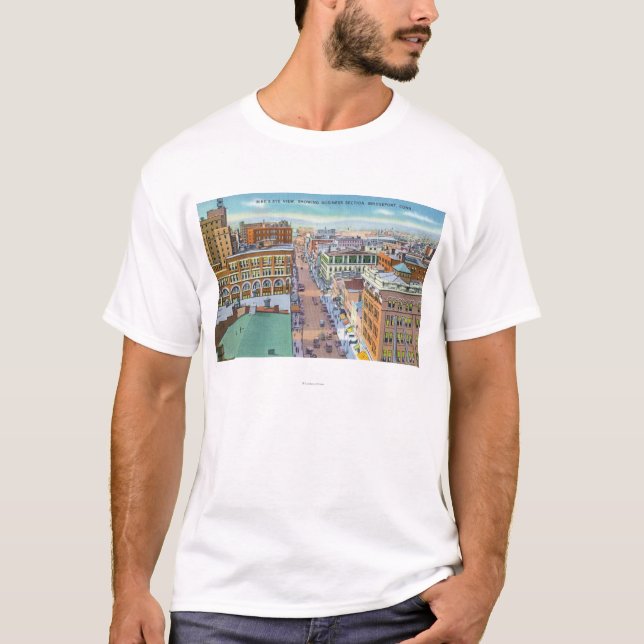 Luftaufnahme des Geschäfts-Abschnitts der Stadt T-Shirt (Vorderseite)