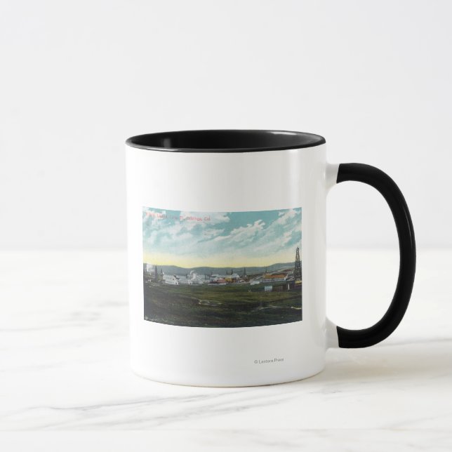 Luftaufnahme des Lager 27 Oil FieldsCoalinga, CA Tasse (Rechts)