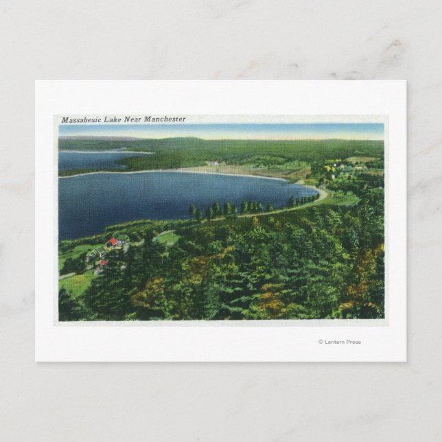 Luftaufnahme des Massabesic Lake in der Nähe von C Postkarte (Vorderseite)