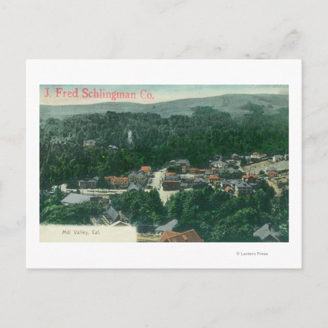 Luftaufnahme des Mill ValleyMill Valley, CA Postkarte (Vorderseite)