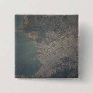 Luftaufnahme des Port-au-Princebereichs von Haiti Button