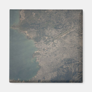 Luftaufnahme des Port-au-Princebereichs von Haiti Magnet