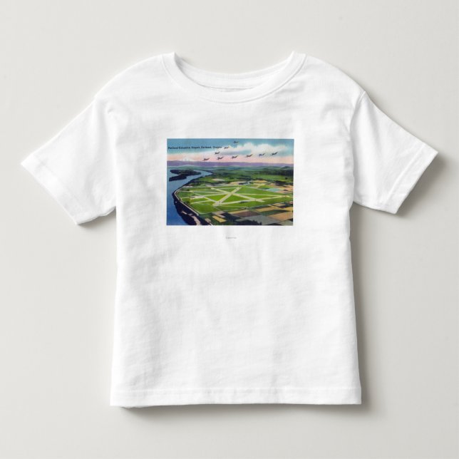 Luftaufnahme des Portland-Kolumbien Flughafens Kleinkind T-shirt (Vorderseite)