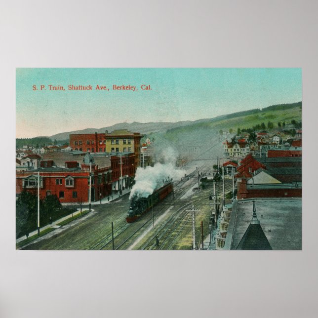 Luftaufnahme des Shattuck Ave SP Train Poster (Vorne)