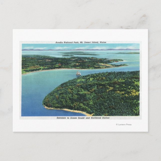 Luftaufnahme des Somes Sound Entrance Postkarte (Vorderseite)