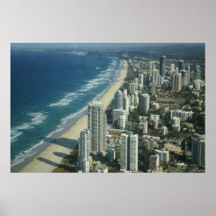 Luftaufnahme des Strandes Poster
