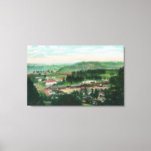 Luftaufnahme des TownColfax, CA 2 Leinwanddruck