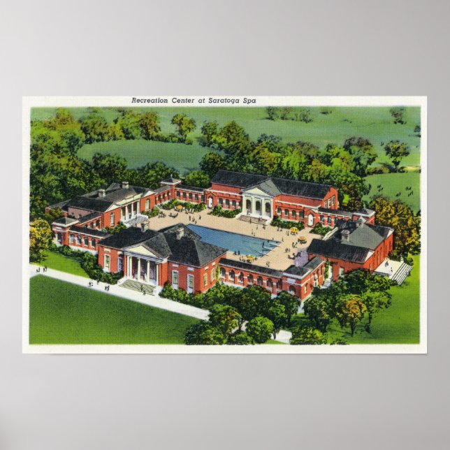 Luftaufnahme des Wellness-Center-Erholungszentrums Poster (Vorne)