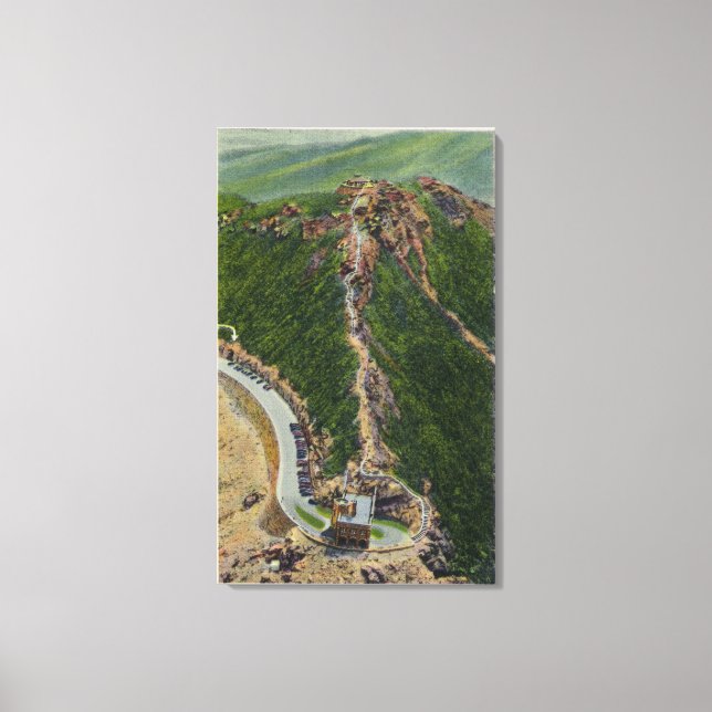 Luftaufnahme des Winding Trail, Schloss, Gipfel Leinwanddruck (Vorderseite)