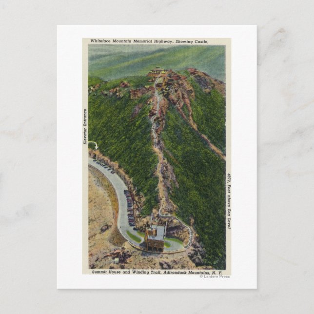 Luftaufnahme des Winding Trail, Schloss, Gipfel Postkarte (Vorderseite)