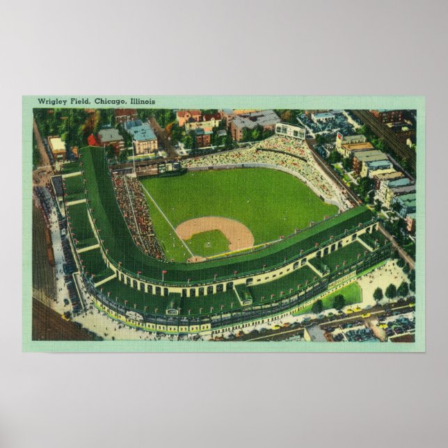 Luftaufnahme des Wrigley Field # 2Chicago, IL Poster (Vorne)