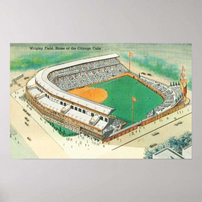 Luftaufnahme des Wrigley Field # 3Chicago, IL Poster (Vorne)