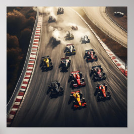 Luftaufnahme eines Formel-1-Rennens Poster