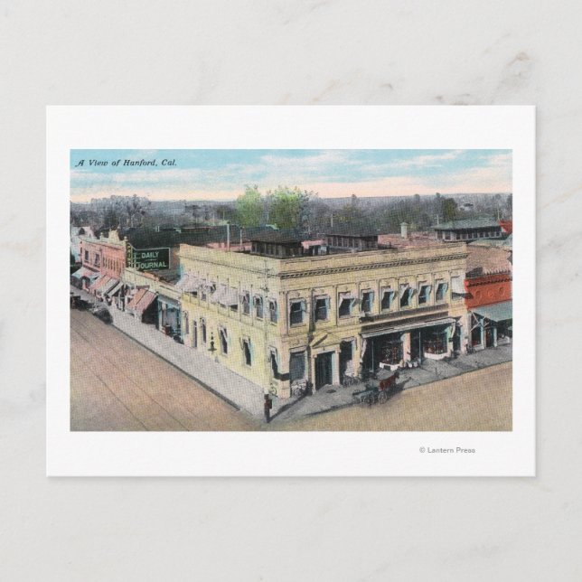 Luftaufnahme eines Hanford Street Corner Postkarte (Vorderseite)