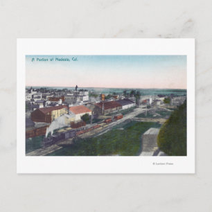 Luftaufnahme eines Teils von CityModesto, CA Postkarte