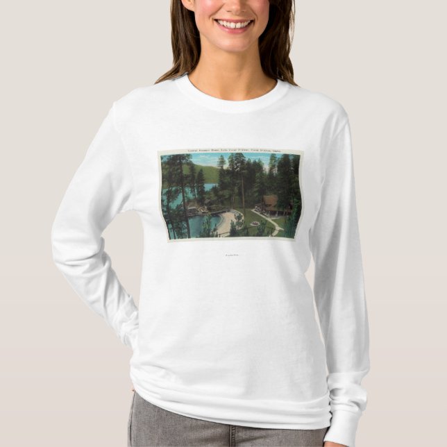 Luftaufnahme eines typischen Sommer-Zuhause auf T-Shirt (Vorderseite)