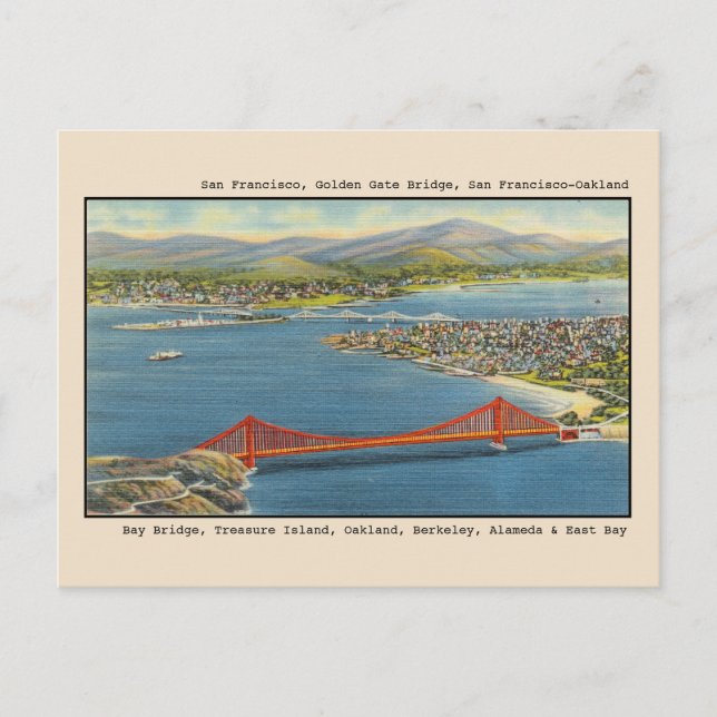 Luftaufnahme, Golden Gate Bridge, San Francisco Ba Postkarte (Vorderseite)