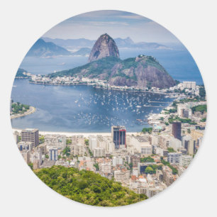 Luftaufnahme Rio de Janeiro Runder Aufkleber