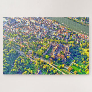 Luftaufnahme romantischer Heidelbergstadt u.