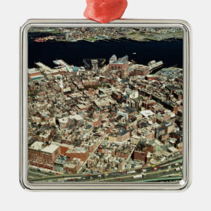 Luftaufnahme von Boston, MA Ornament Aus Metall